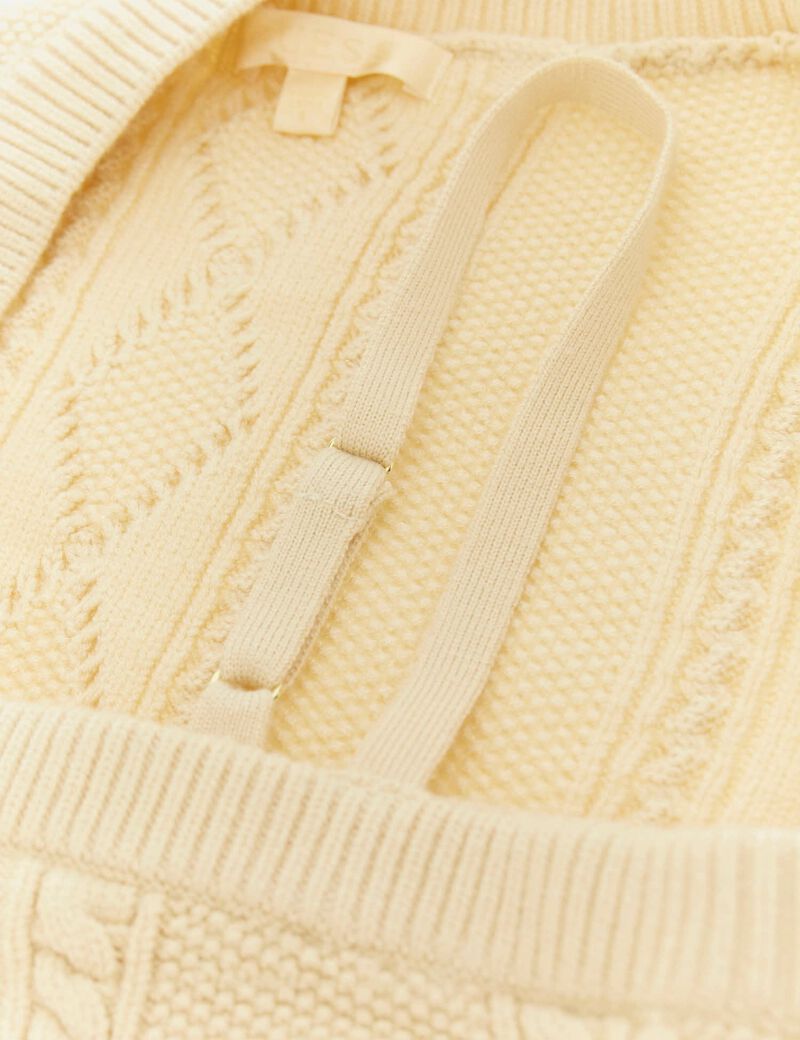 Twin-set cable-knit midi dress