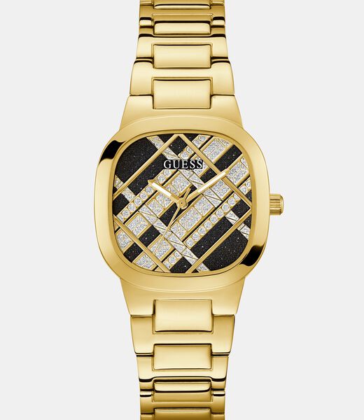 Analogue watch with woven glitter-look detail