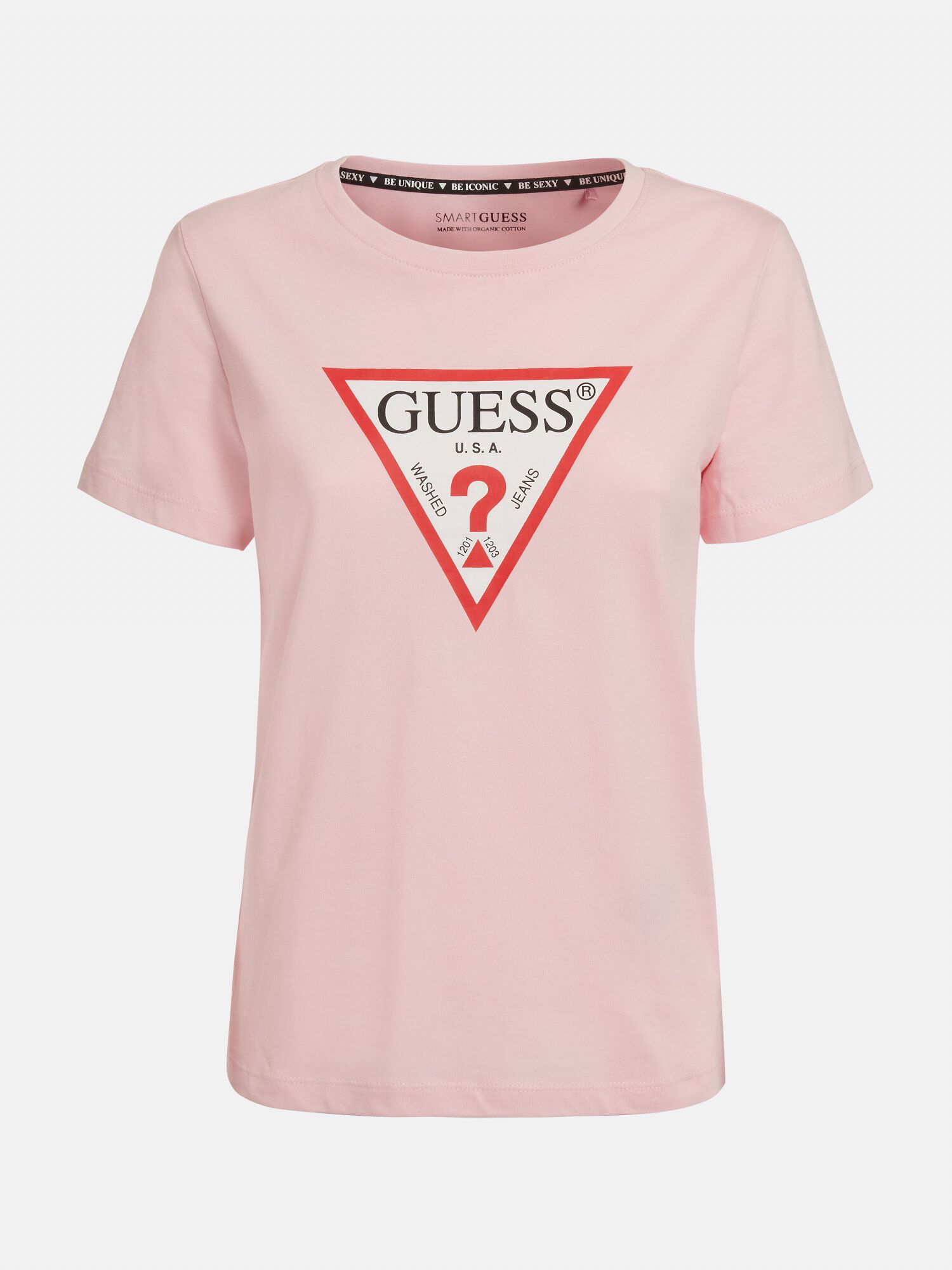 Guess triangle logo t shirt outlet