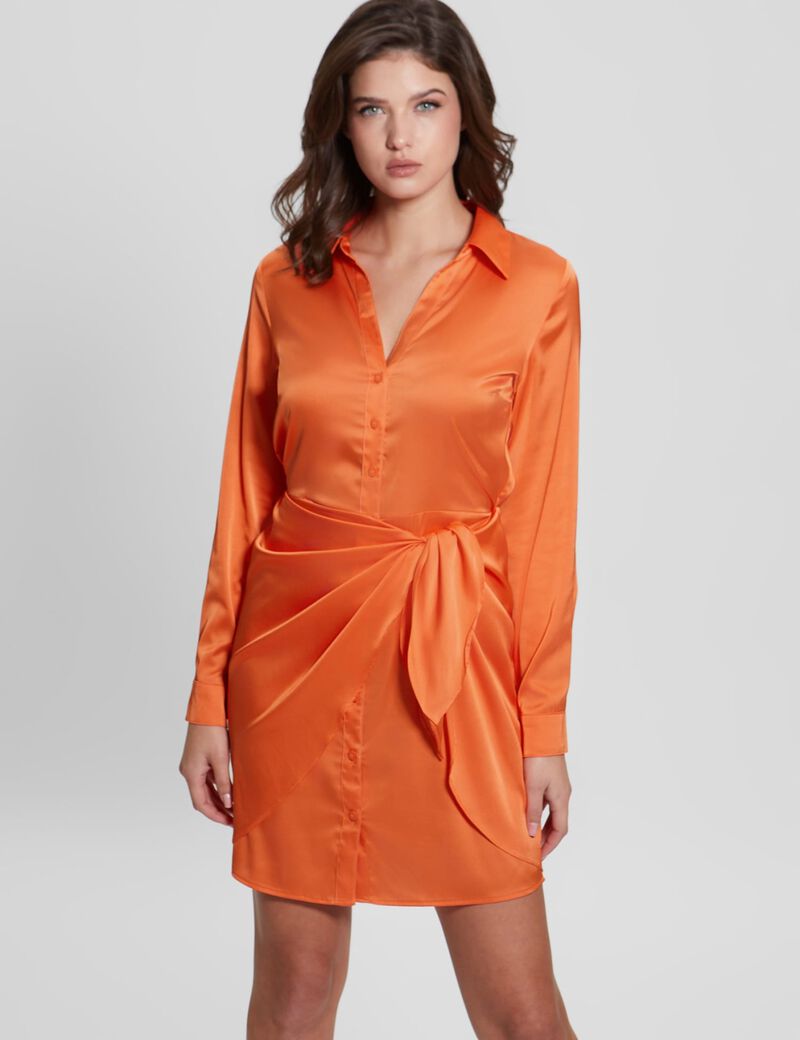 Satin chemisier dress