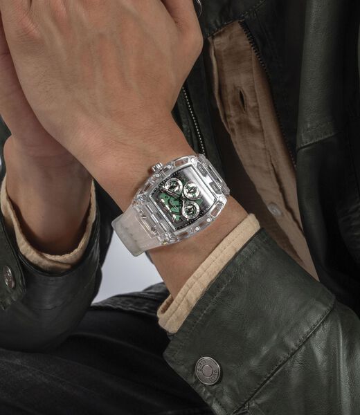 Clear Quartz Analog Silicone Watch