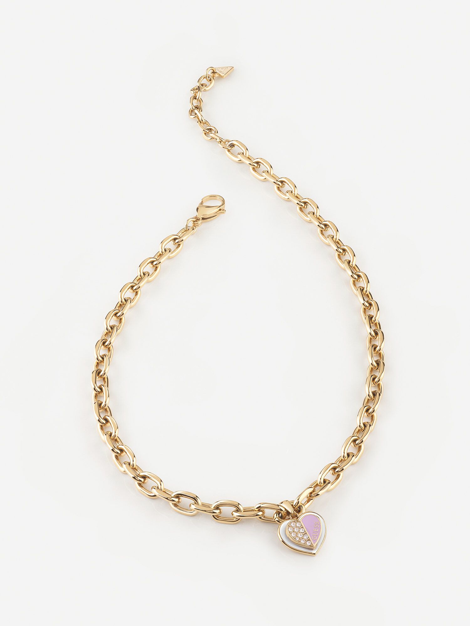 Shop GUESS Online Guess Lovely Heart Charm Lilac Necklace