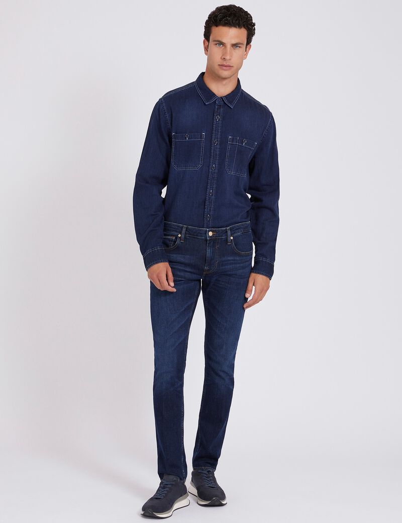 Linen Blend Denim Shirt