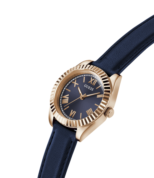 Ladies Blue Rose Gold Tone Analog Watch