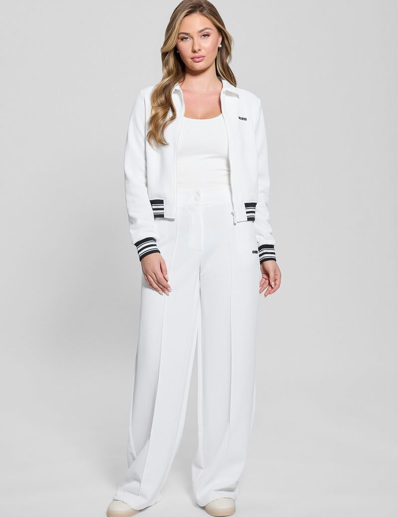 guess zip up logo sweatshirt