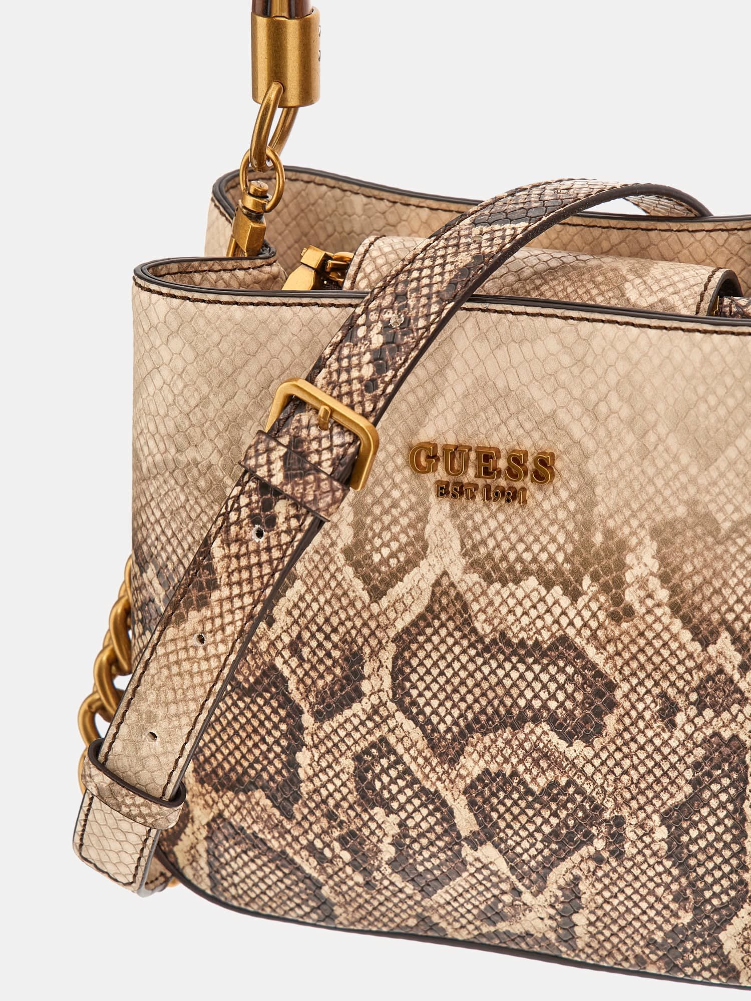 Shop GUESS Online Sibel python print mini handbag