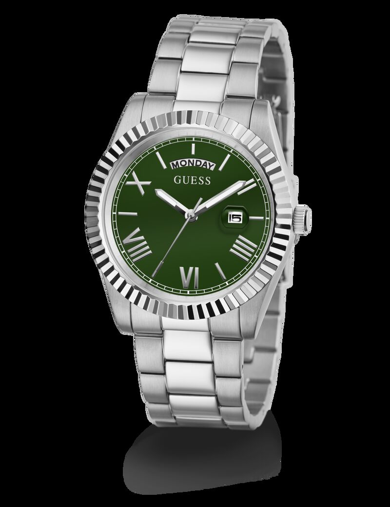 Steel watch with date function