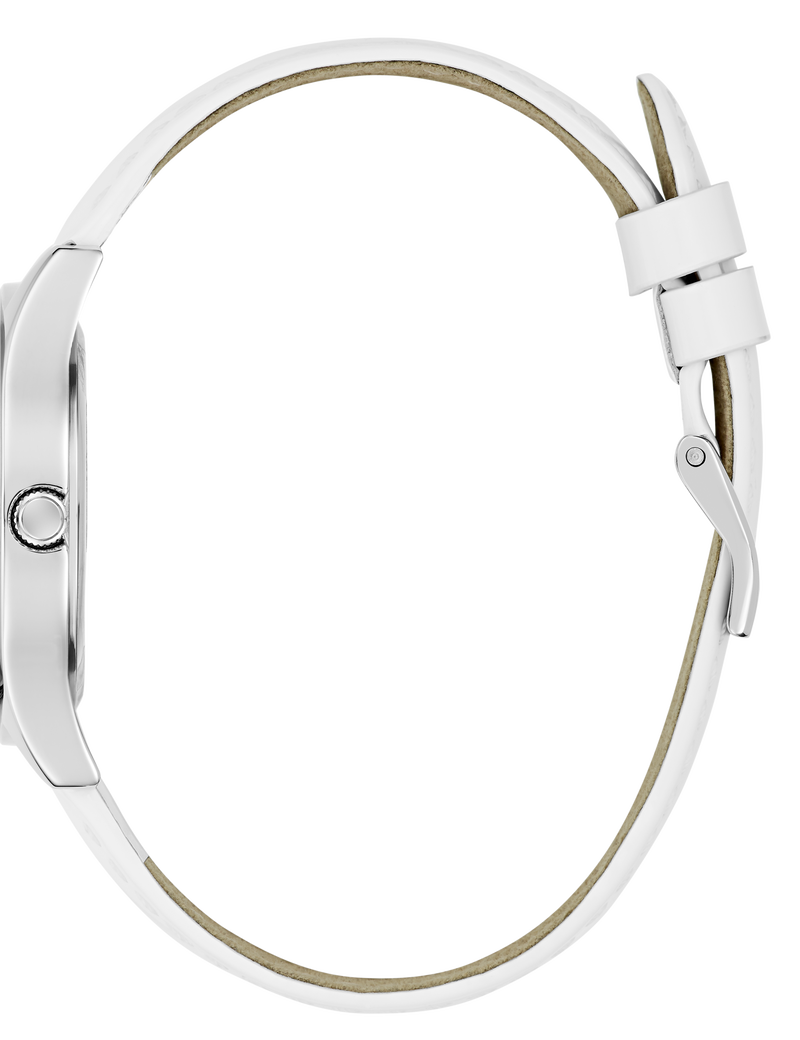 Ladies White Silver Tone Analog Watch