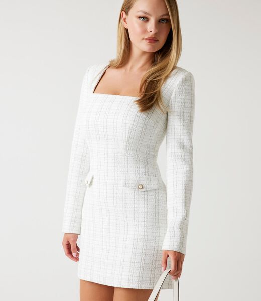 Bouclé tweed mini dress