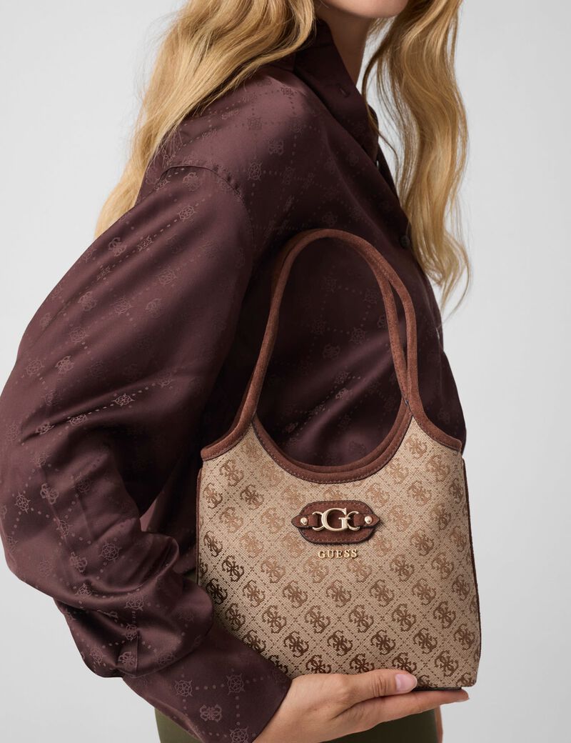 guess samantha logo mini shopper bag
