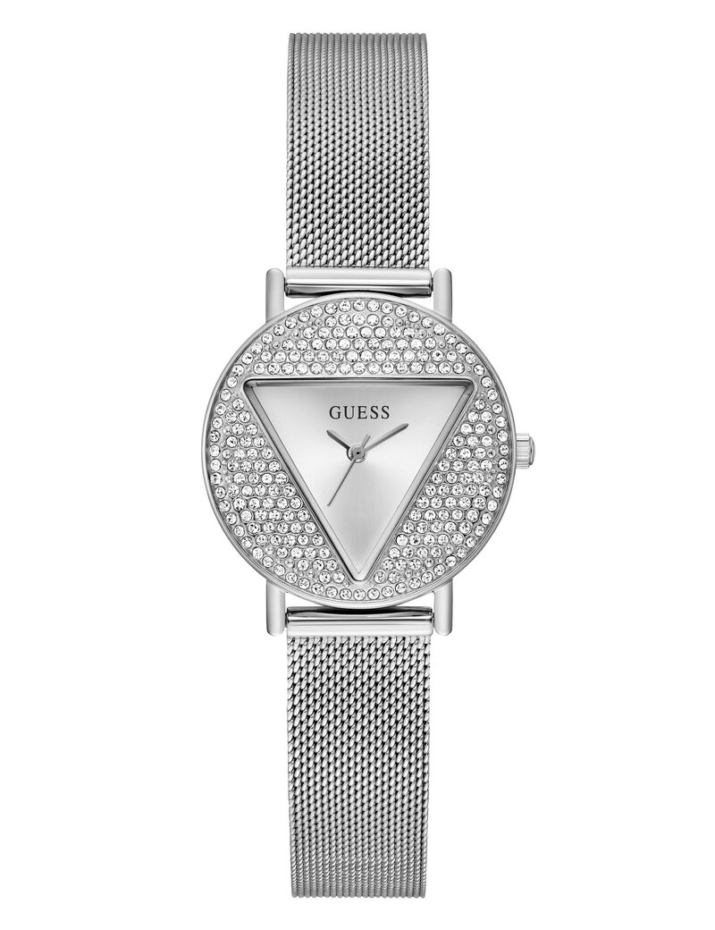 Silver Tone Quartz Analog Mesh Watch