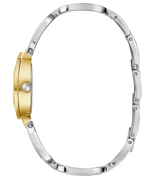 guess bejeweled women gia quartz analog 22 2 mm gld case 2 tone ss brt