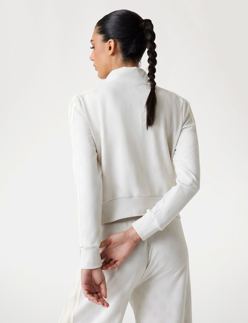 سويت شيرت  بطبعة الشعار بالكامل وسحاب بالكامل