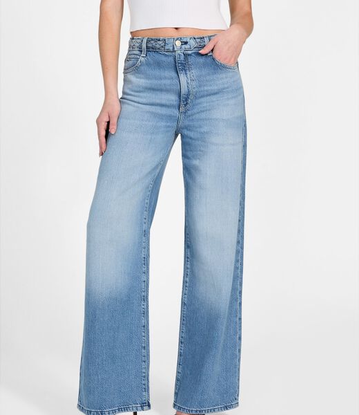 Braided wide leg jeans