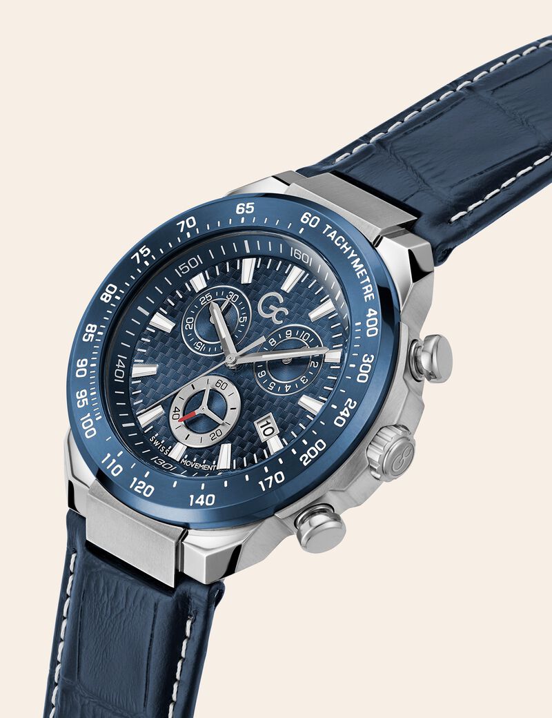 GC leather chronograph watch
