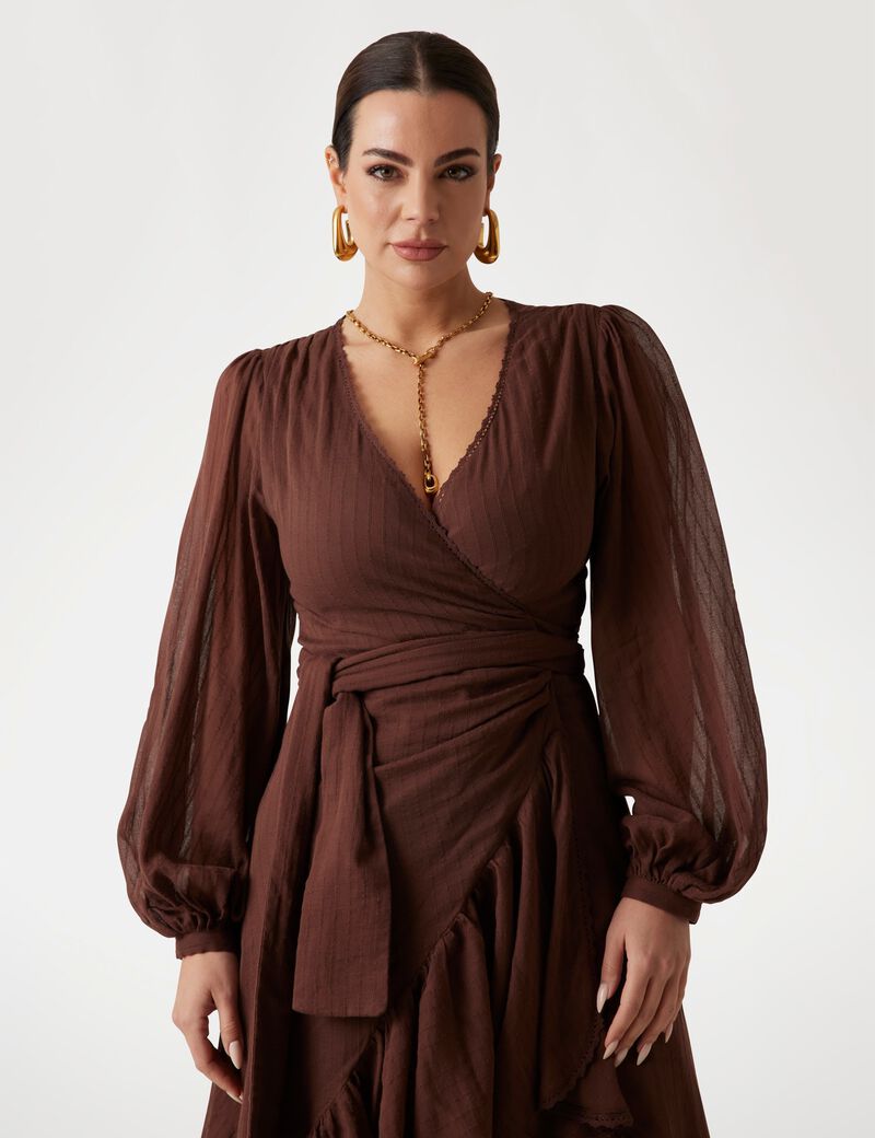 فستان مارسيانو الطويل ذو الخصر المتسع