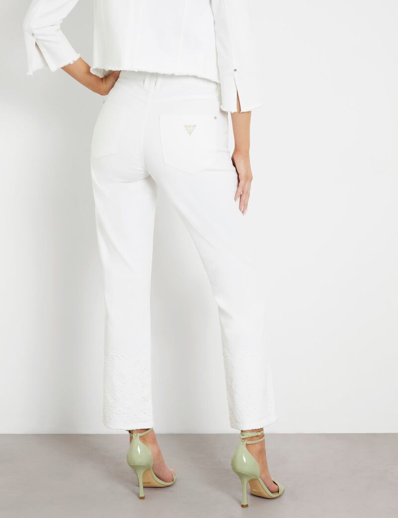 High rise straight denim pant