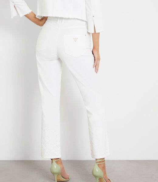 High rise straight denim pant