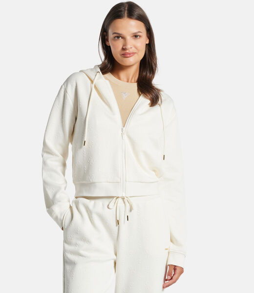 All-over logo full zip hoodie