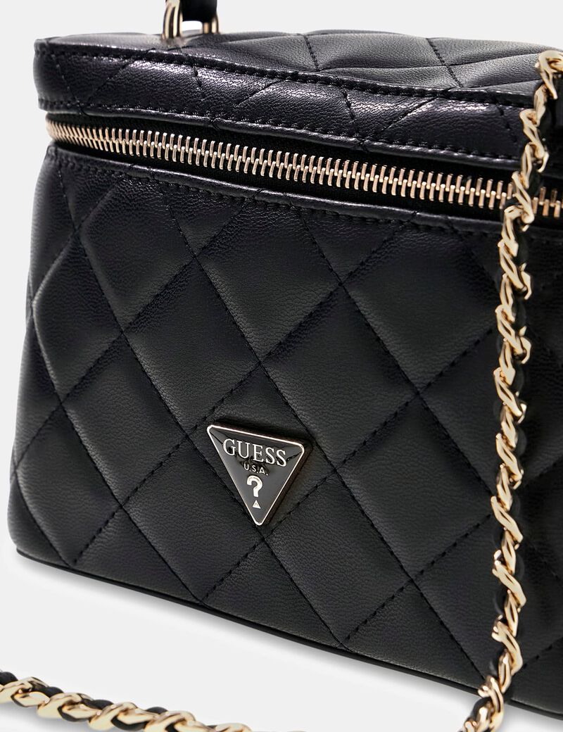 guess juliet quilted canister bag