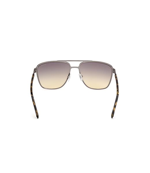 Square matte gunmetal gradient smoke sunglasses