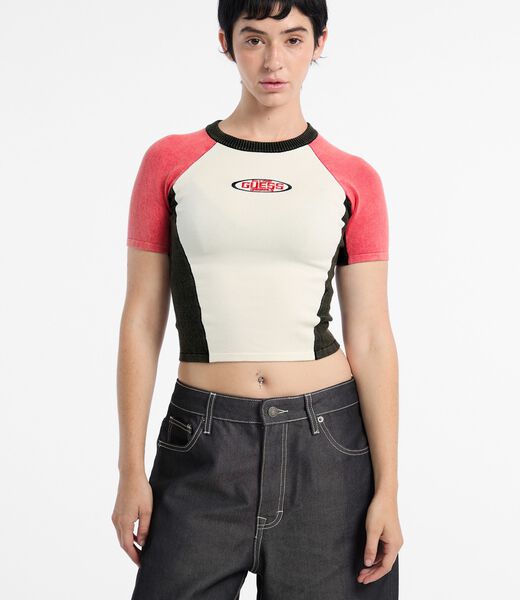 Cropped logo sweater