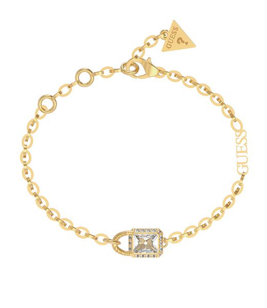Clear Padlock Bracelet Yellow Gold