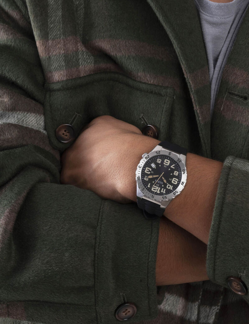 Silver And Black Multifunction Watch