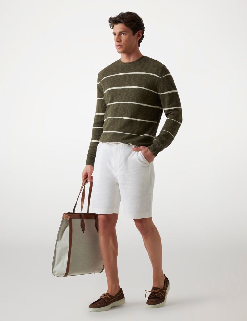 Linen-blend shorts