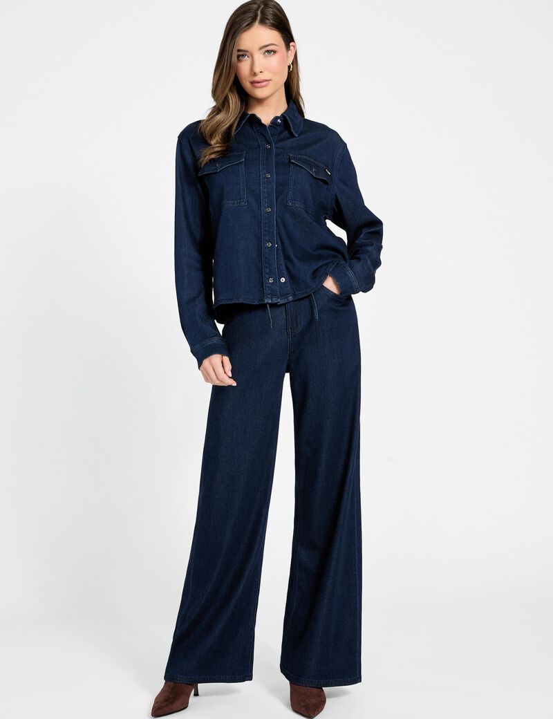 Wide-leg lyocell jeans