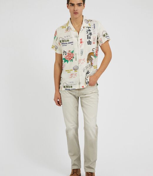 All over print linen shirt