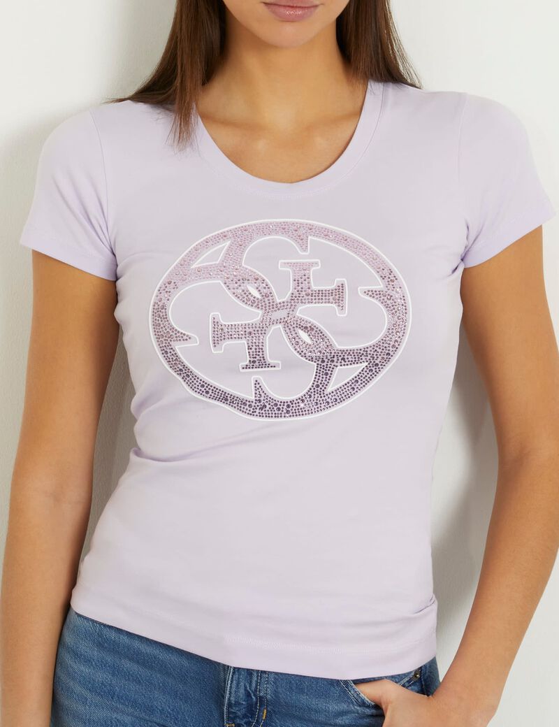 Rhinestones front logo t-shirt