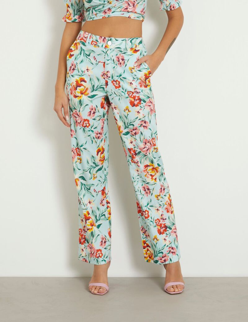 Floral print straight pant