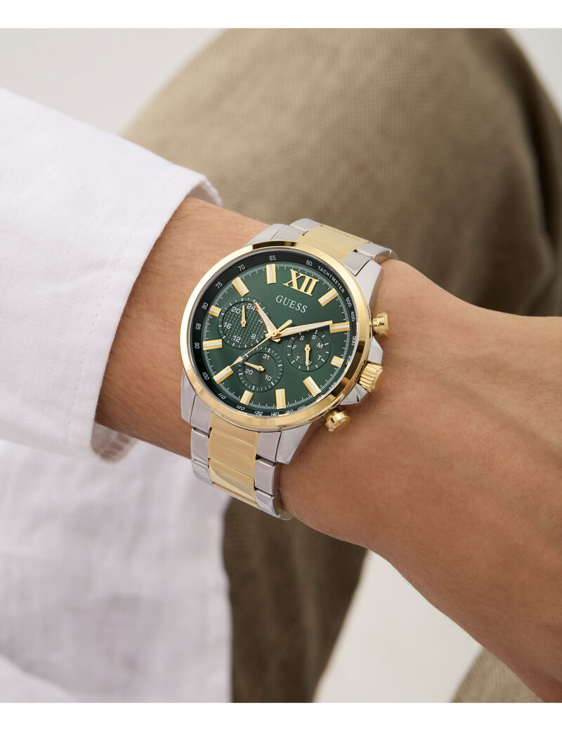 Mens 2-Tone Multi-function Watch