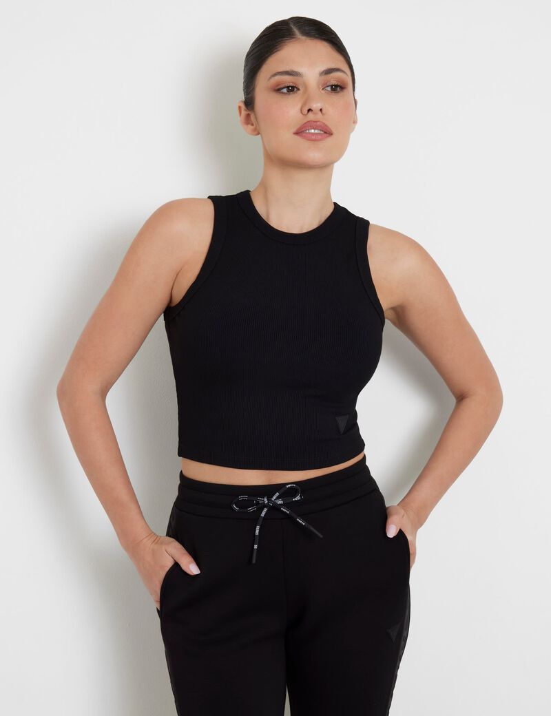 Rib knit crop tank top
