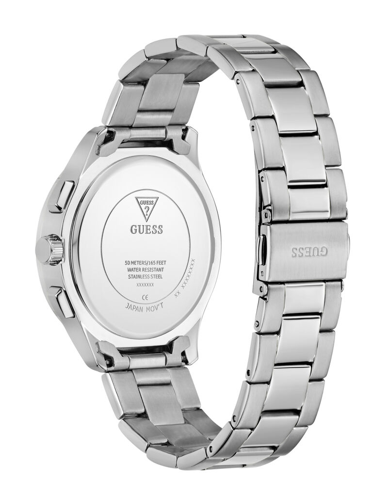 Mens Silver Tone Square Analog Watch