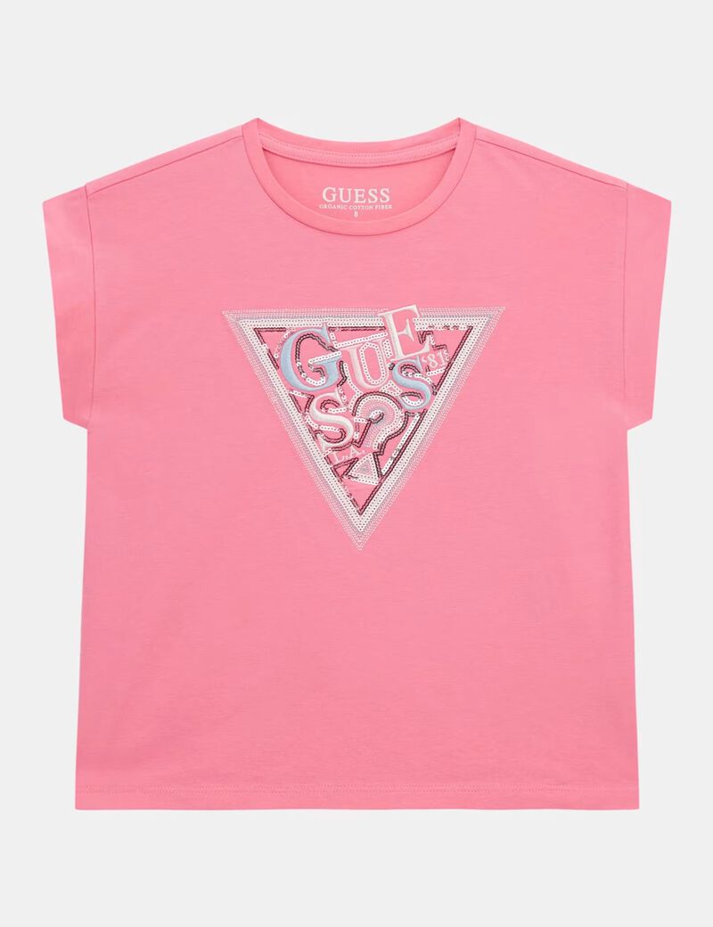 Triangle logo sequins  t-shirt