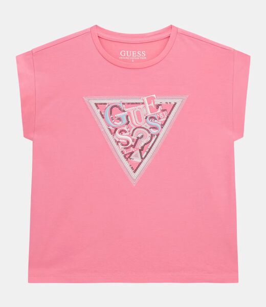Triangle logo sequins  t-shirt