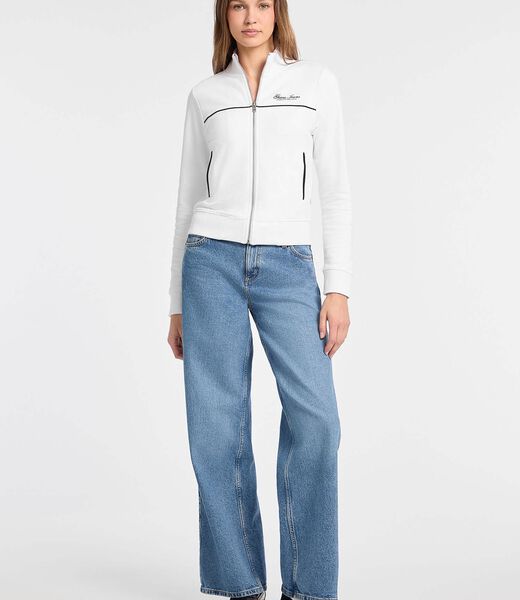 Cropped V-neck sweatshirt