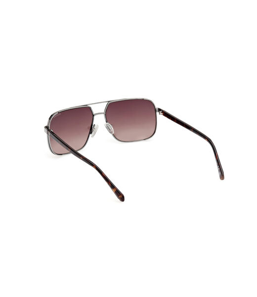 Metal Sun Glasses M Shiny Gunmetal Gradient Brown