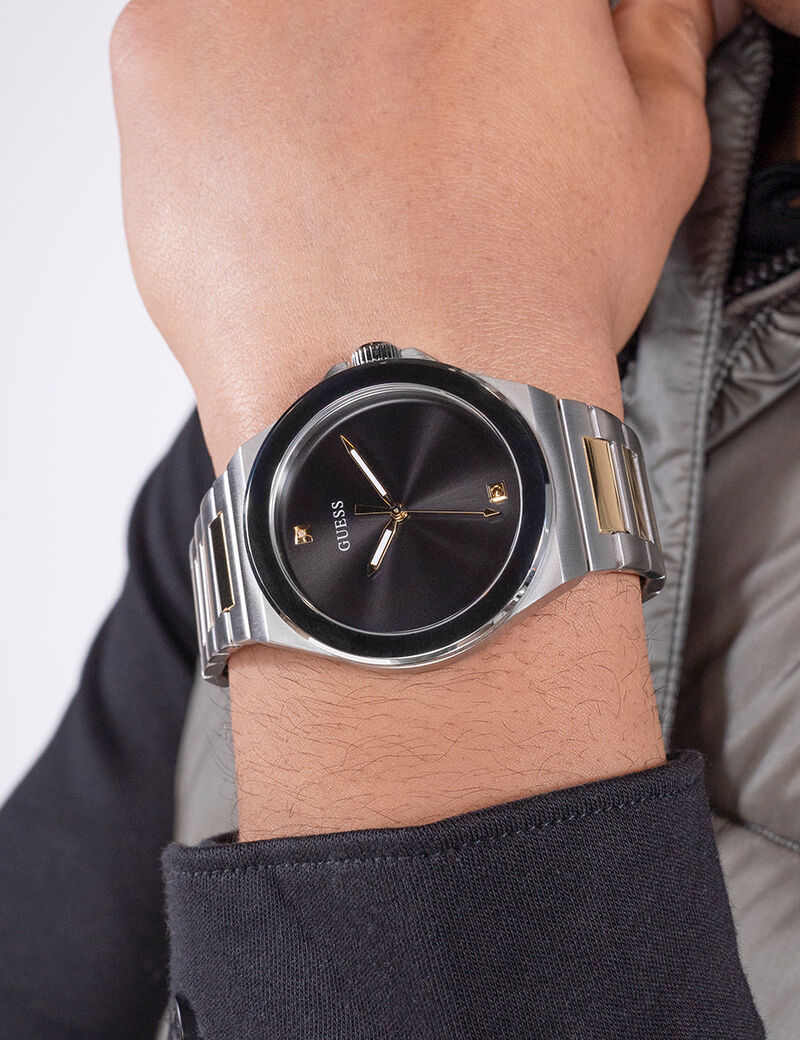 Mens 2-Tone Silver Tone Analog Watch