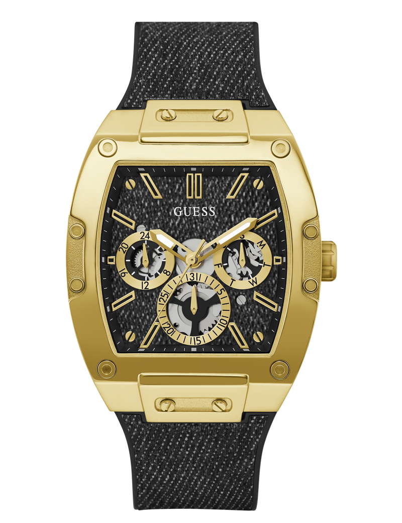 جيس mens black gold tone multi function watch