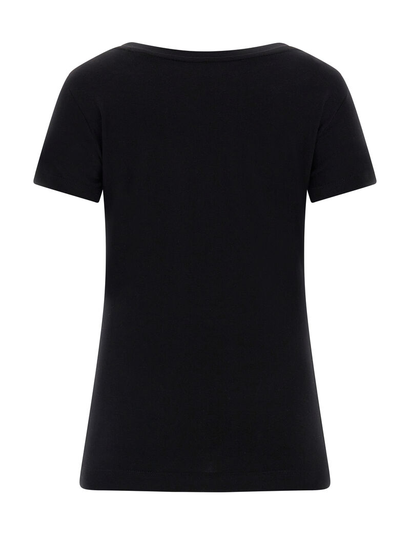 Rhinestones Logo Stretch T-Shirt