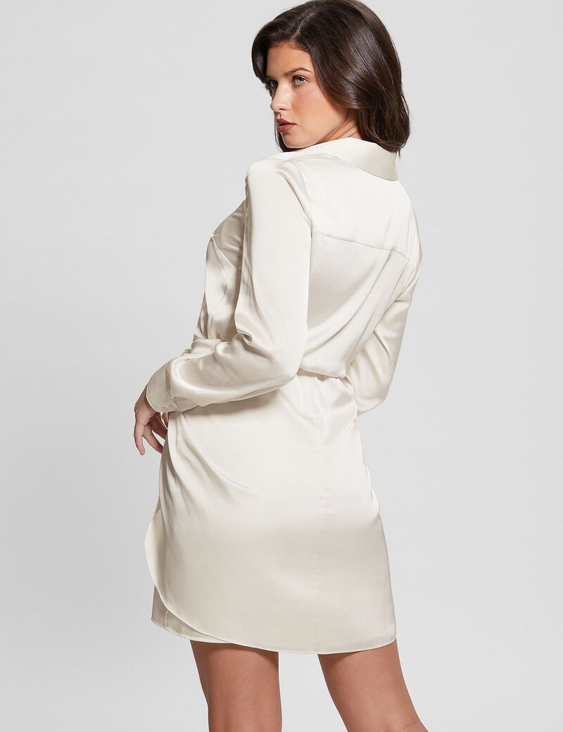 Satin chemisier dress