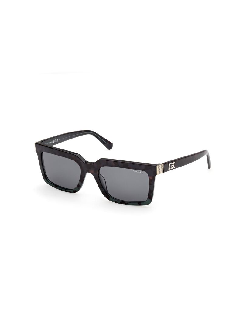 Square dark green sunglasses