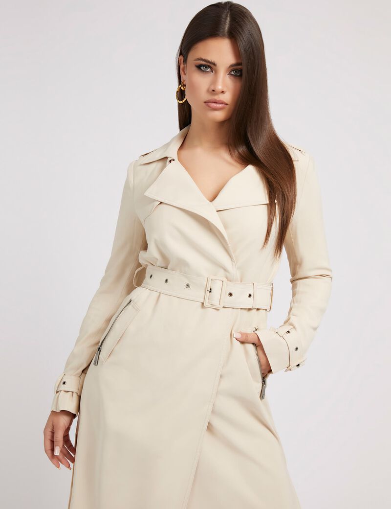 Viscose Blend Belted Trench