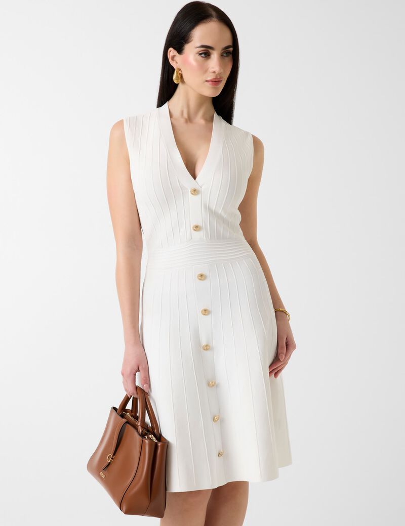 V neck sweater dress