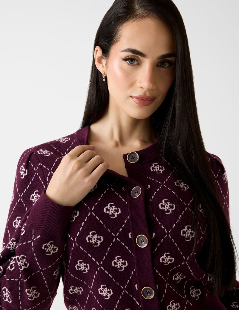 4G logo wool blend cardigan