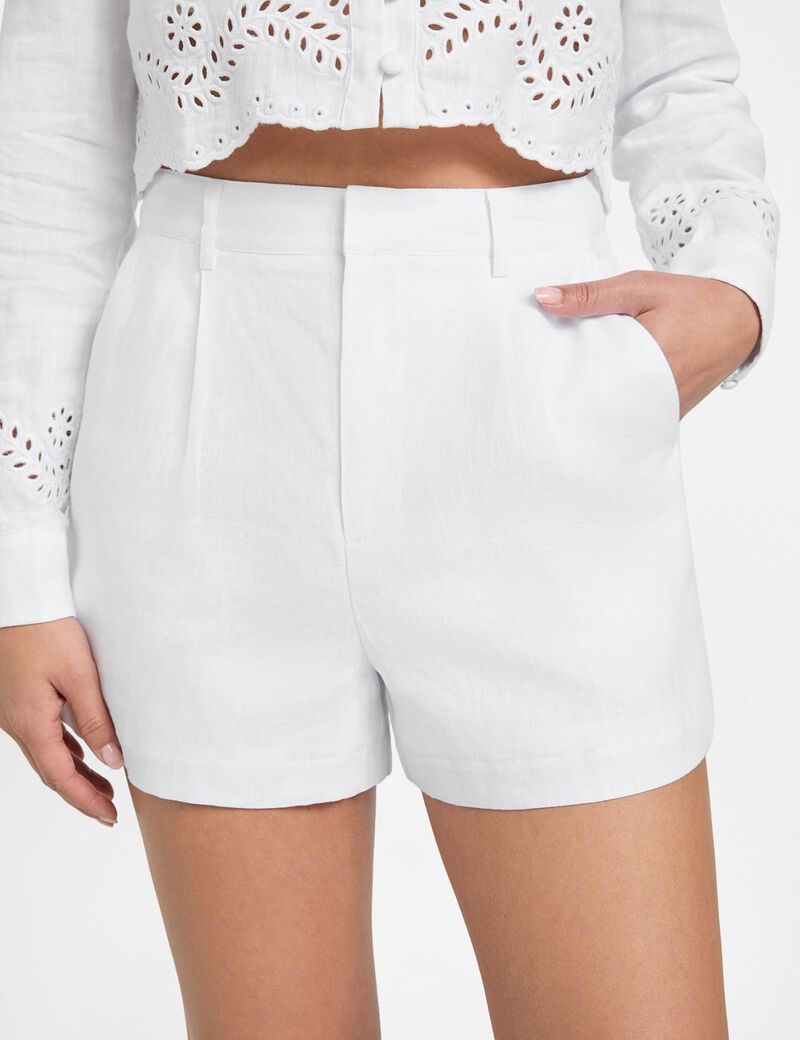 Tailored linen shorts