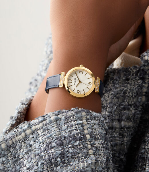 Ladies Blue Gold Tone Analog Watch